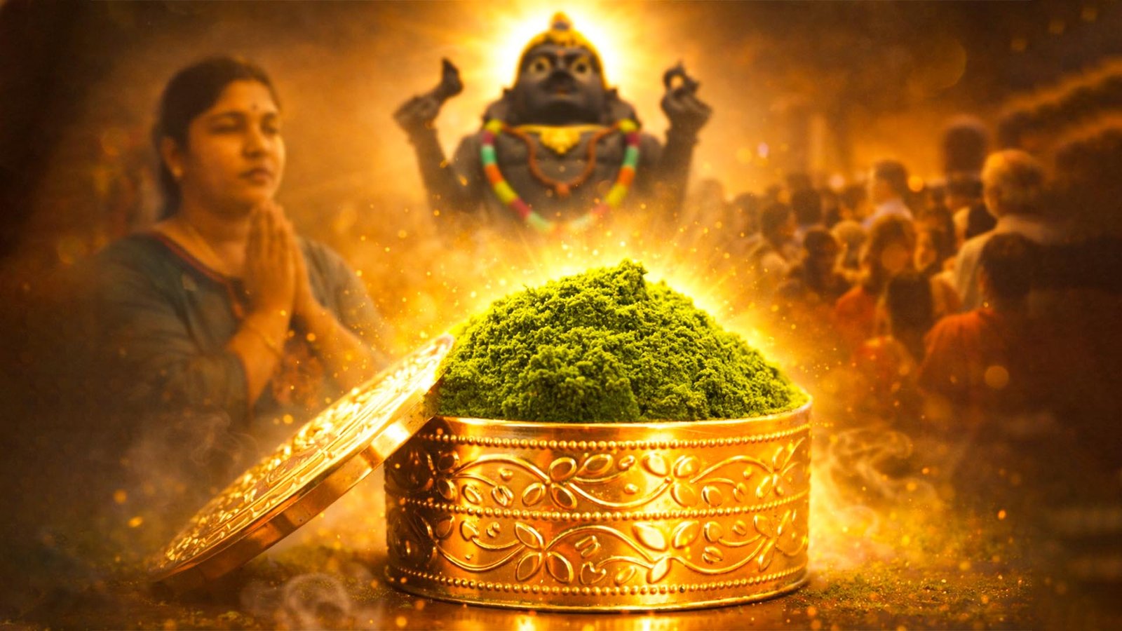 பைரவர் கோவில் பச்சை குங்குமம் பிரசாதம்